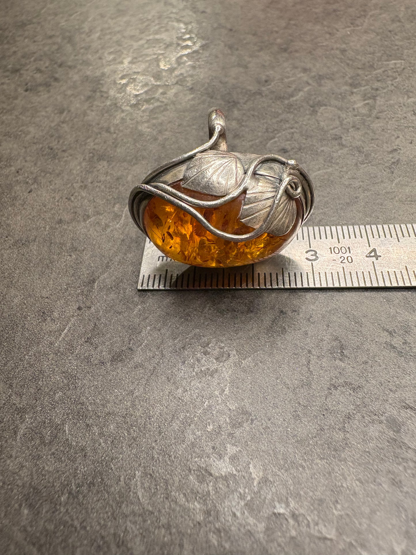 Anello Argento e Ambra