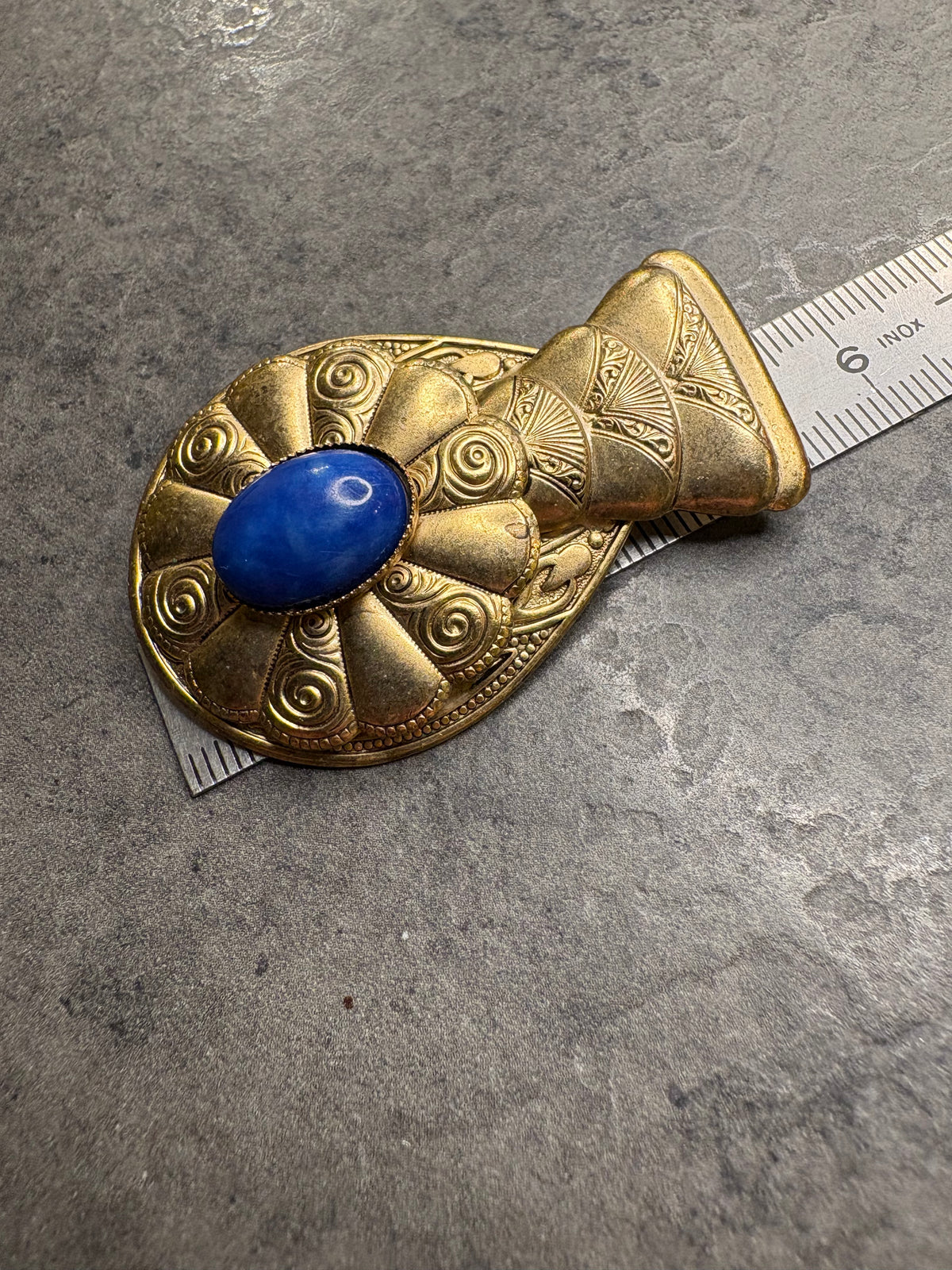 Spilla Cabochon blu