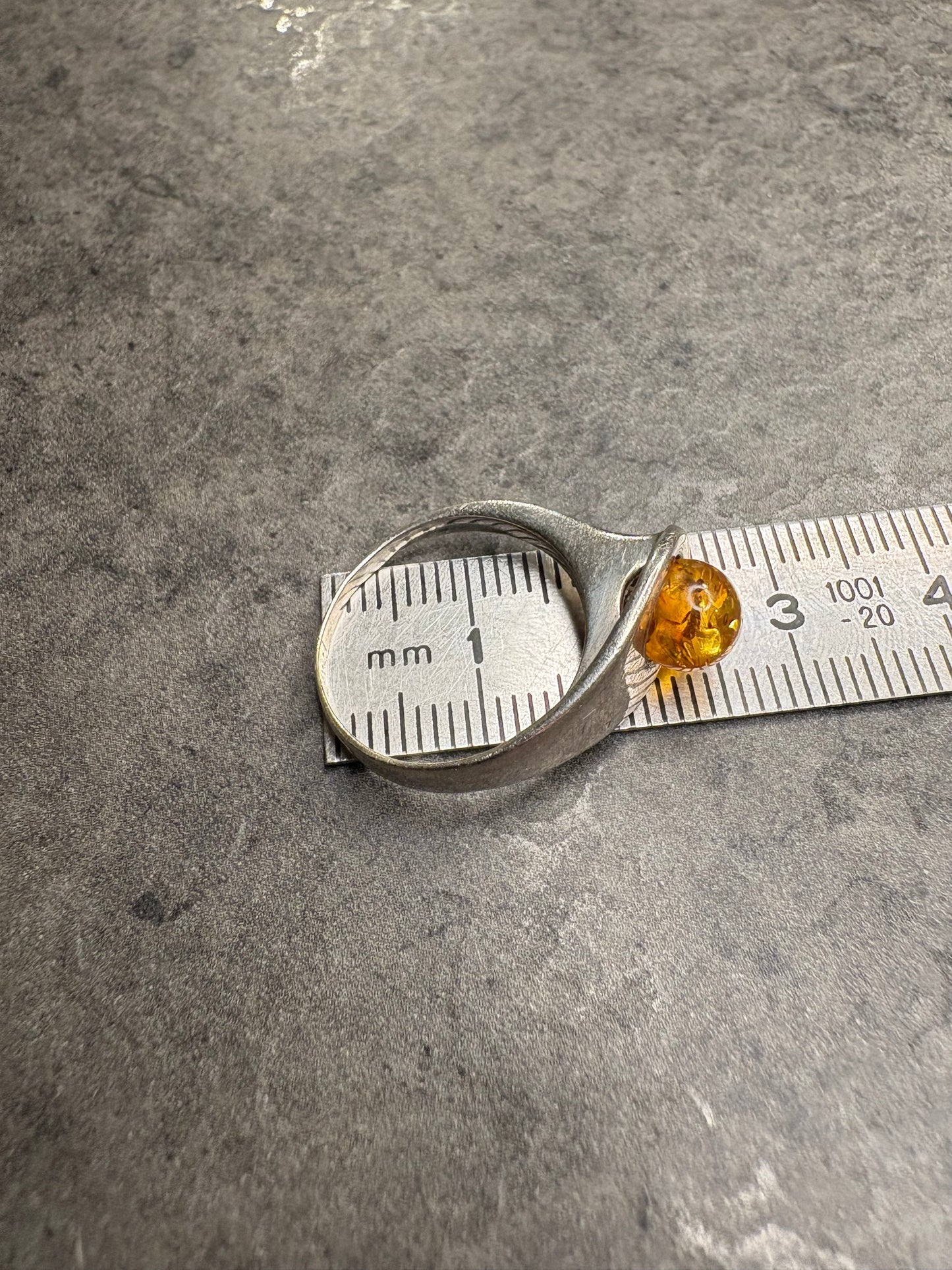 Anello Argento e Ambra