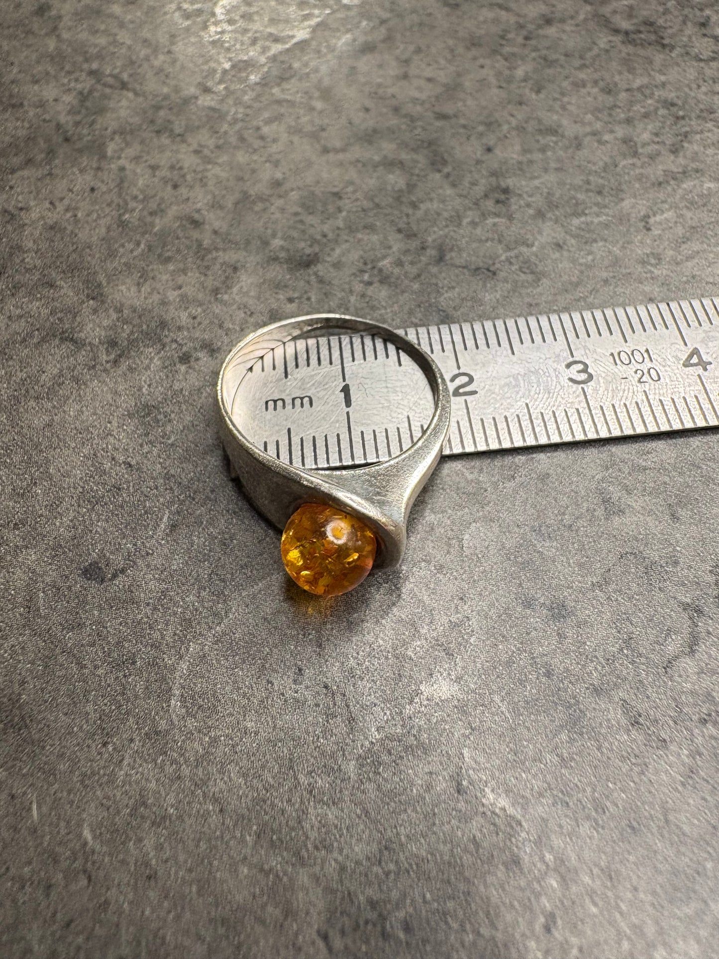 Anello Argento e Ambra