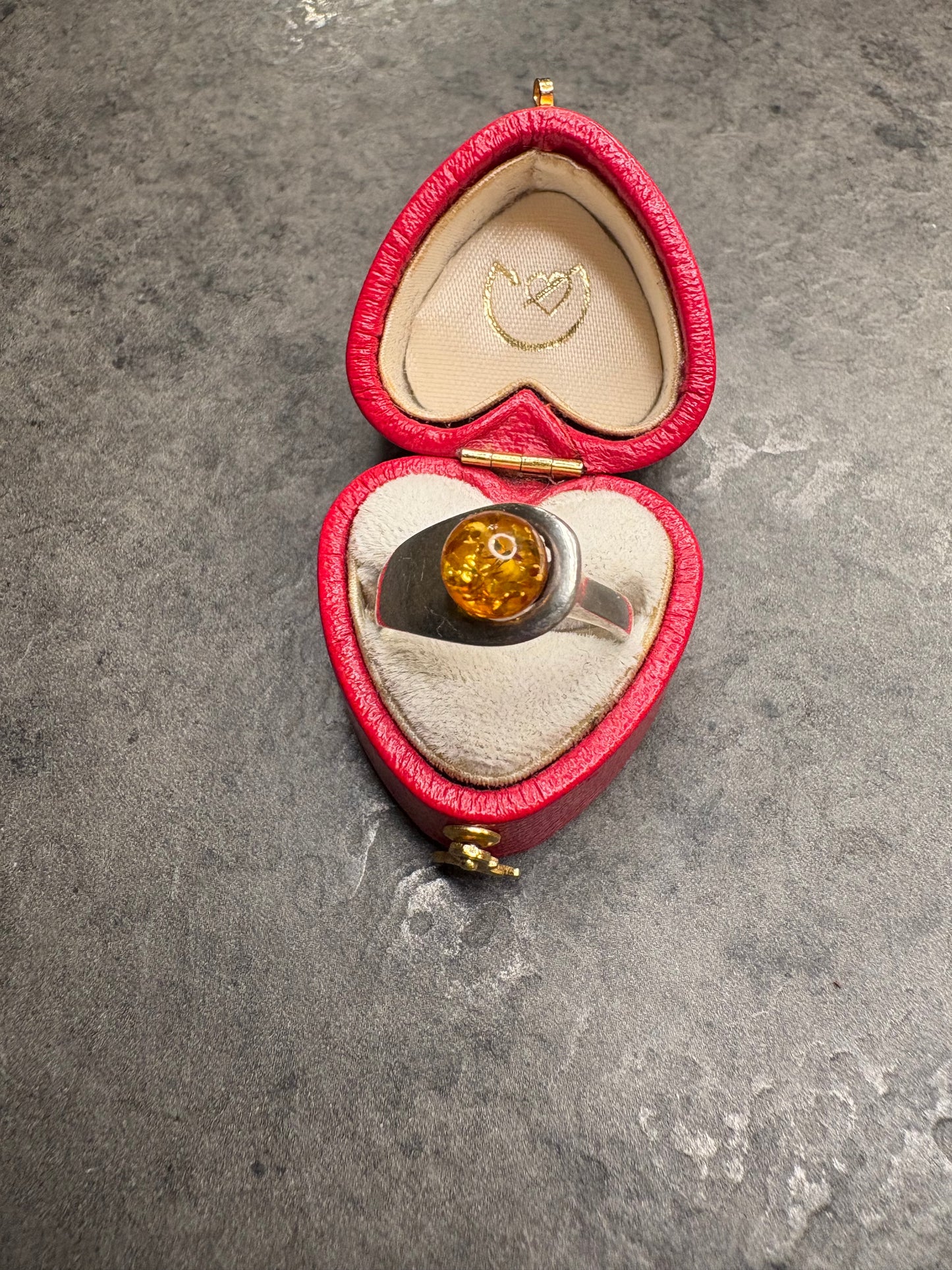 Anello Argento e Ambra