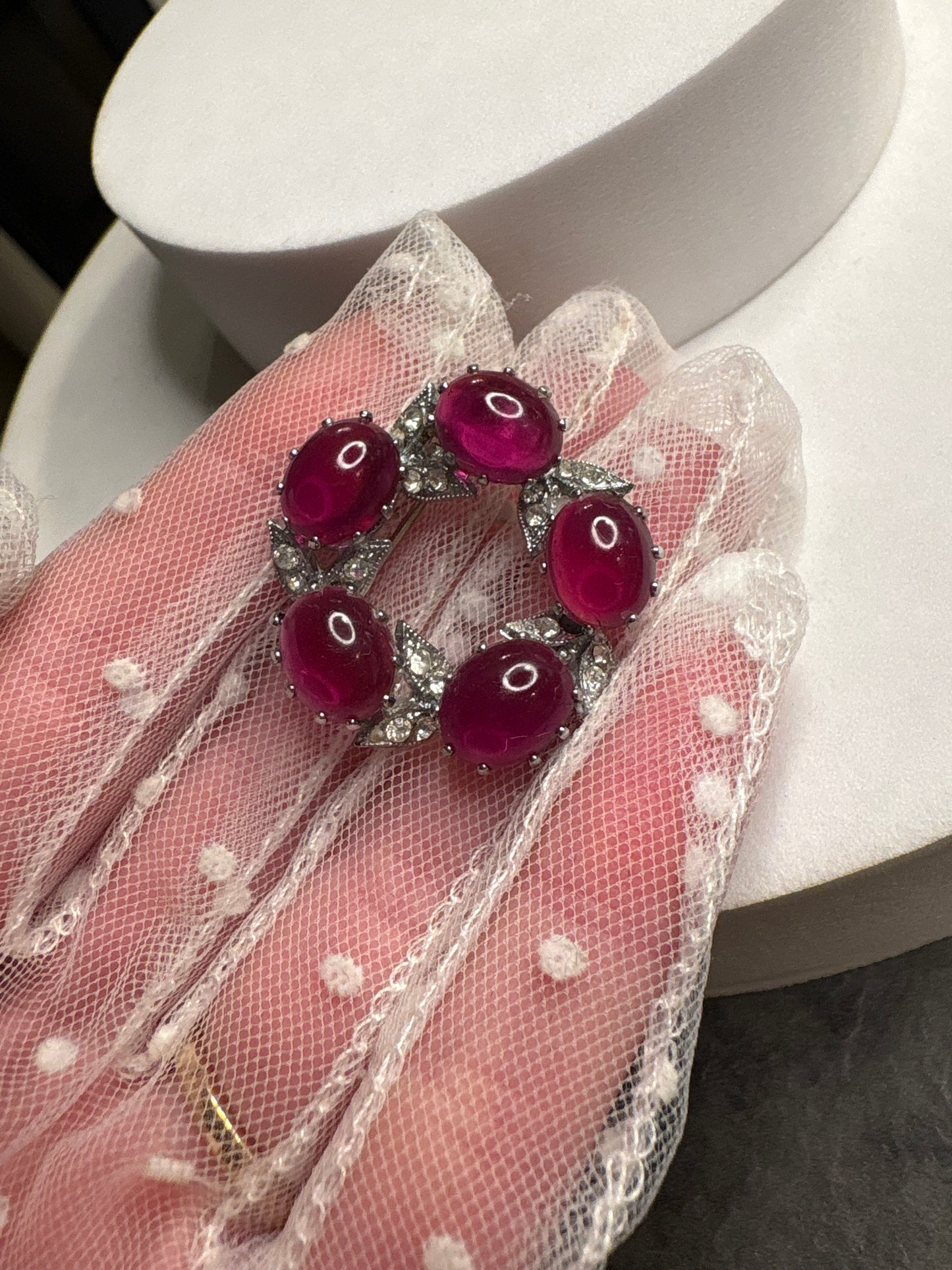 Spilla Cabochon fucsia