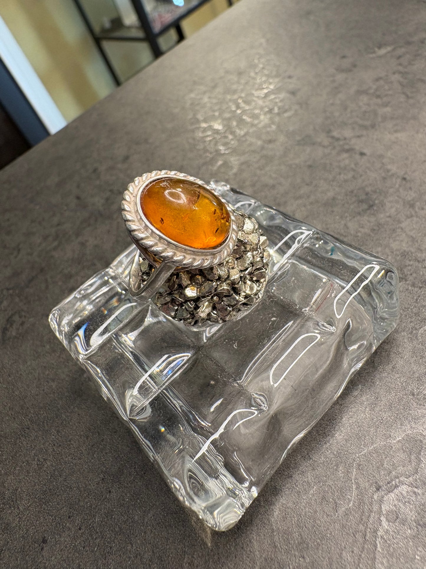 Anello Argento 925 e Ambra