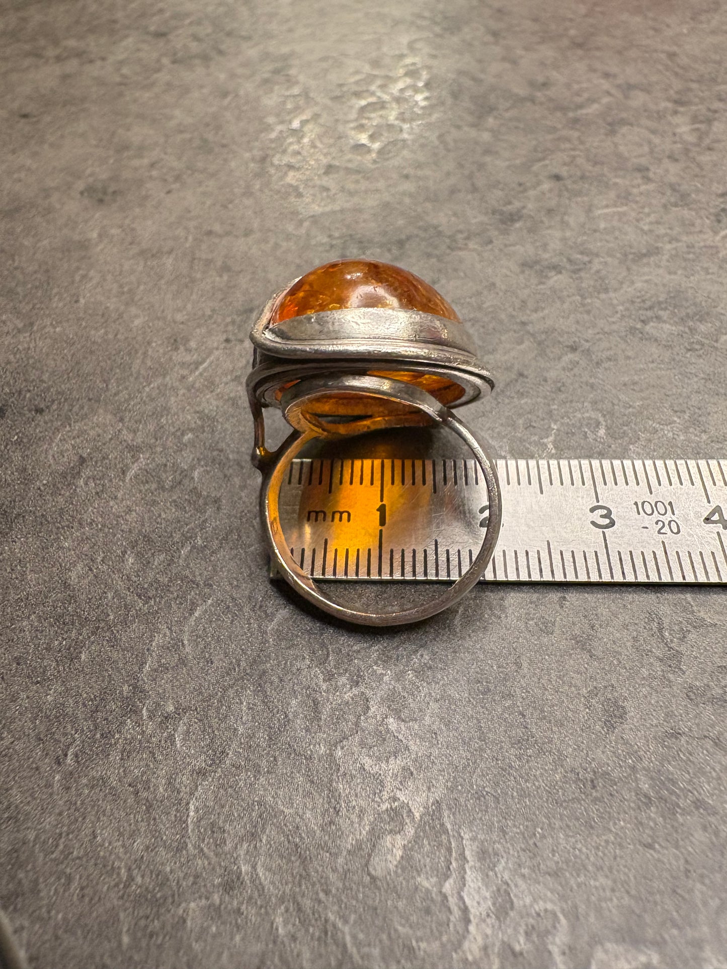 Anello Argento e Ambra