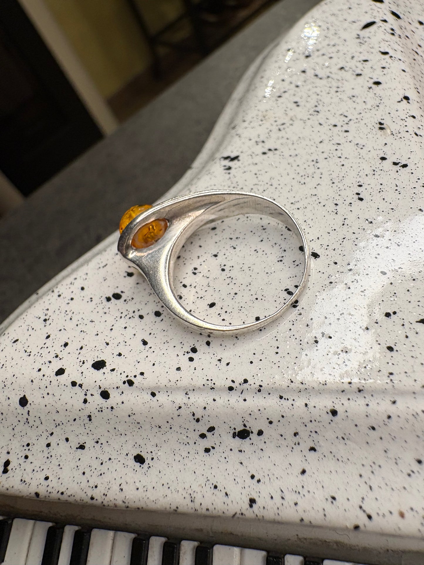 Anello Argento e Ambra