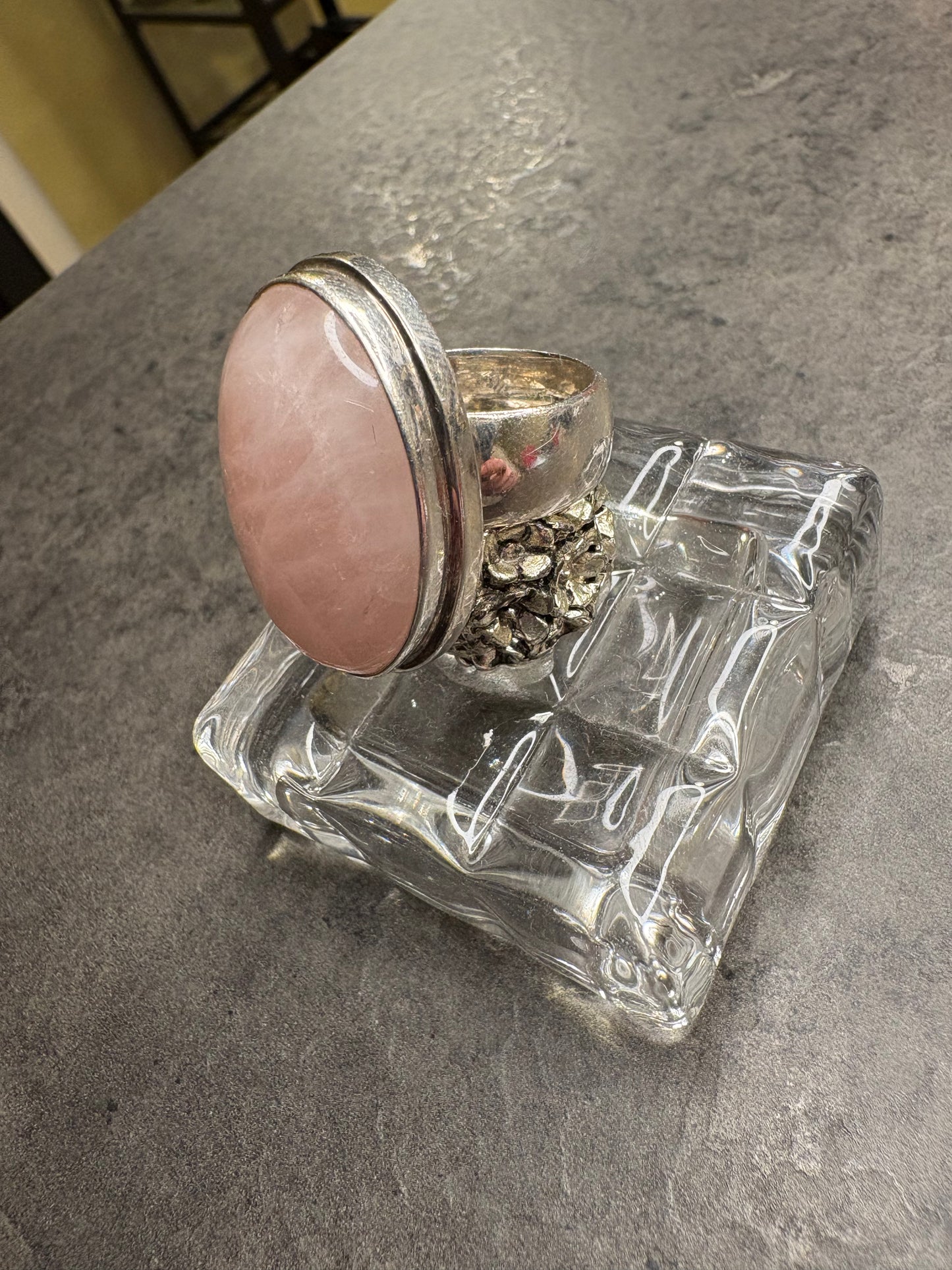 Anello Argento e Quarzo rosa