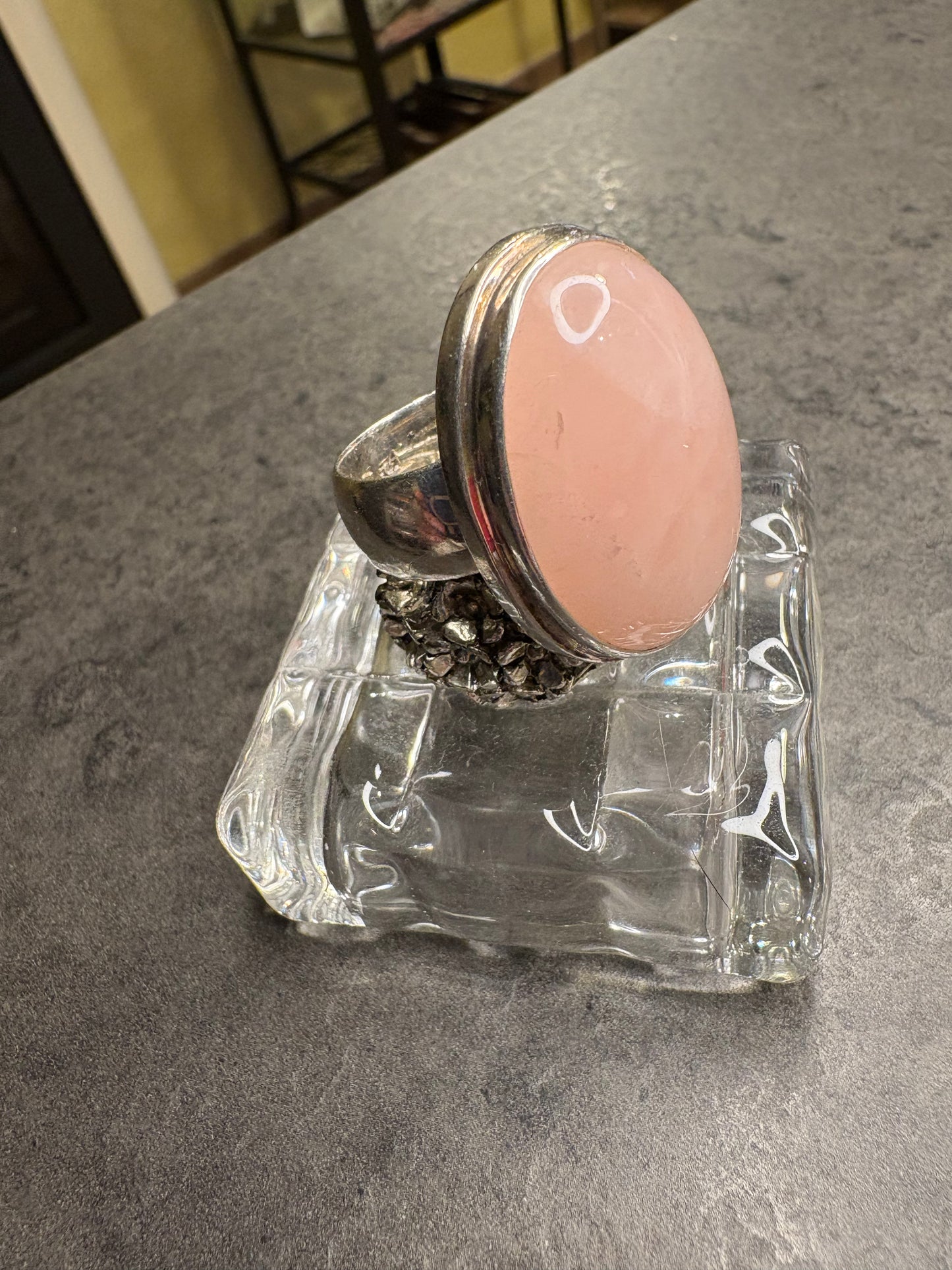 Anello Argento e Quarzo rosa