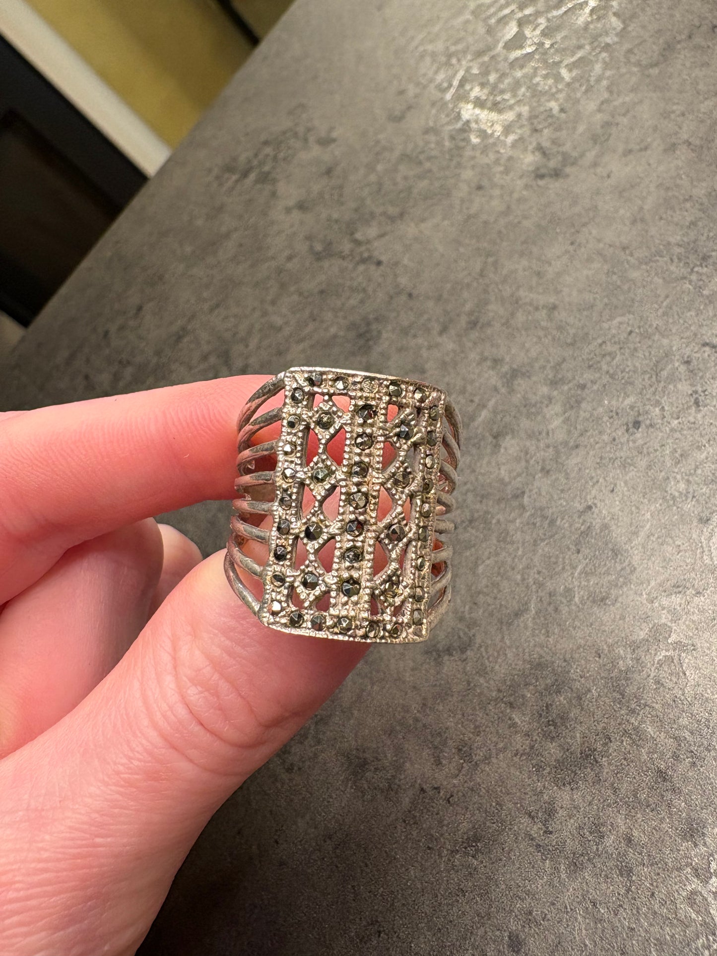 Anello Argento e Marcasiti