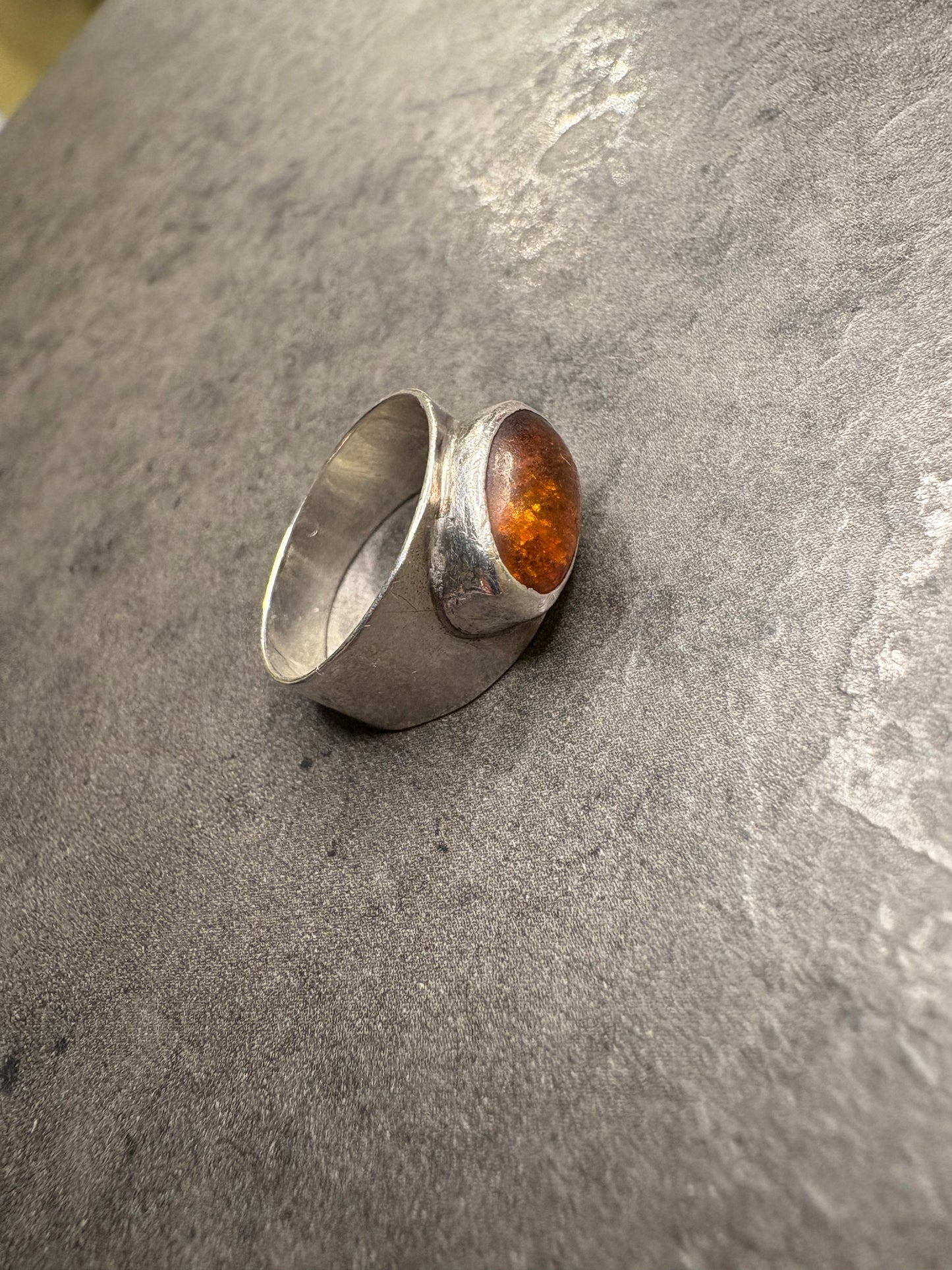 Anello Argento 835 e Ambra