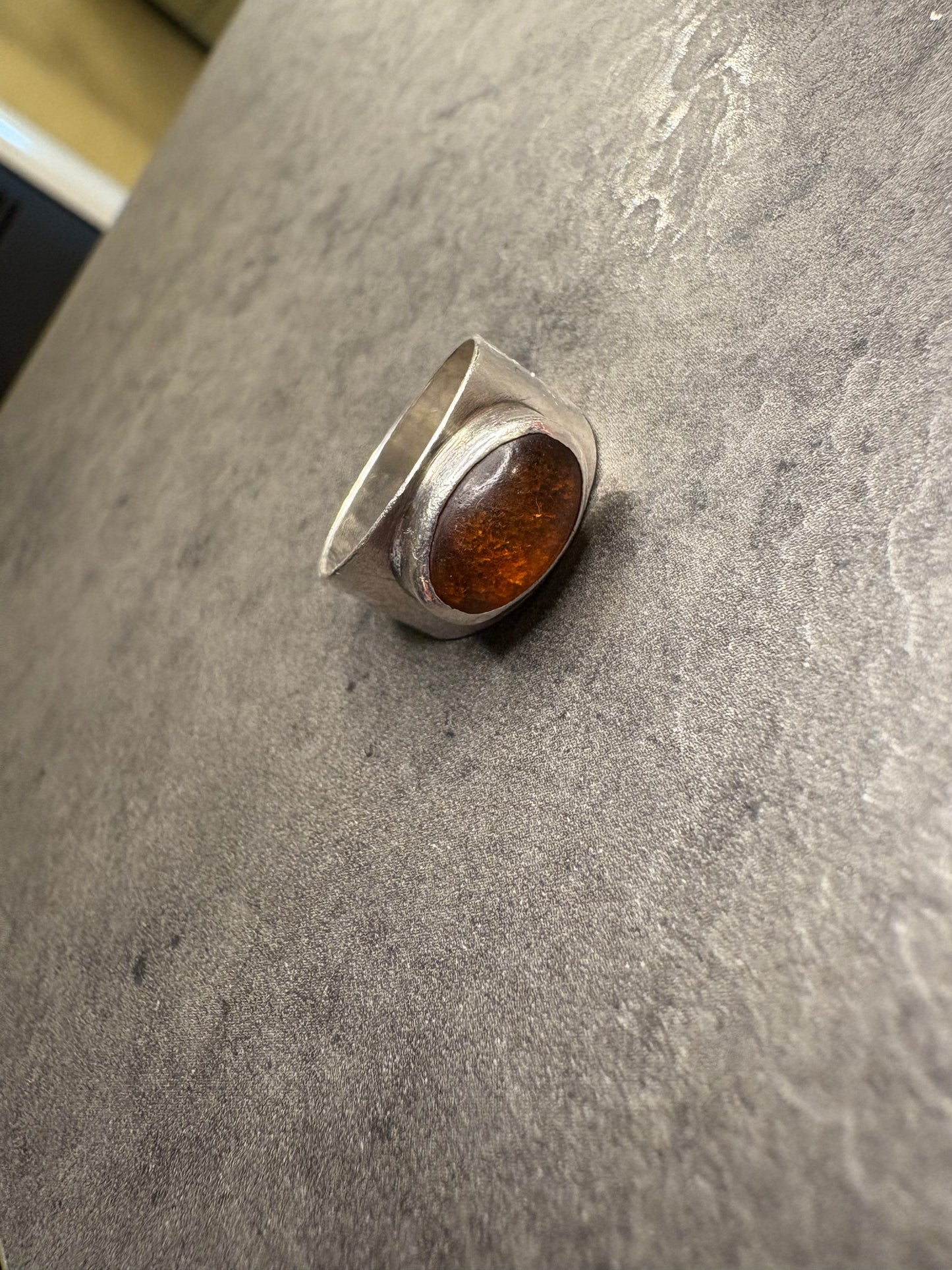 Anello Argento 835 e Ambra