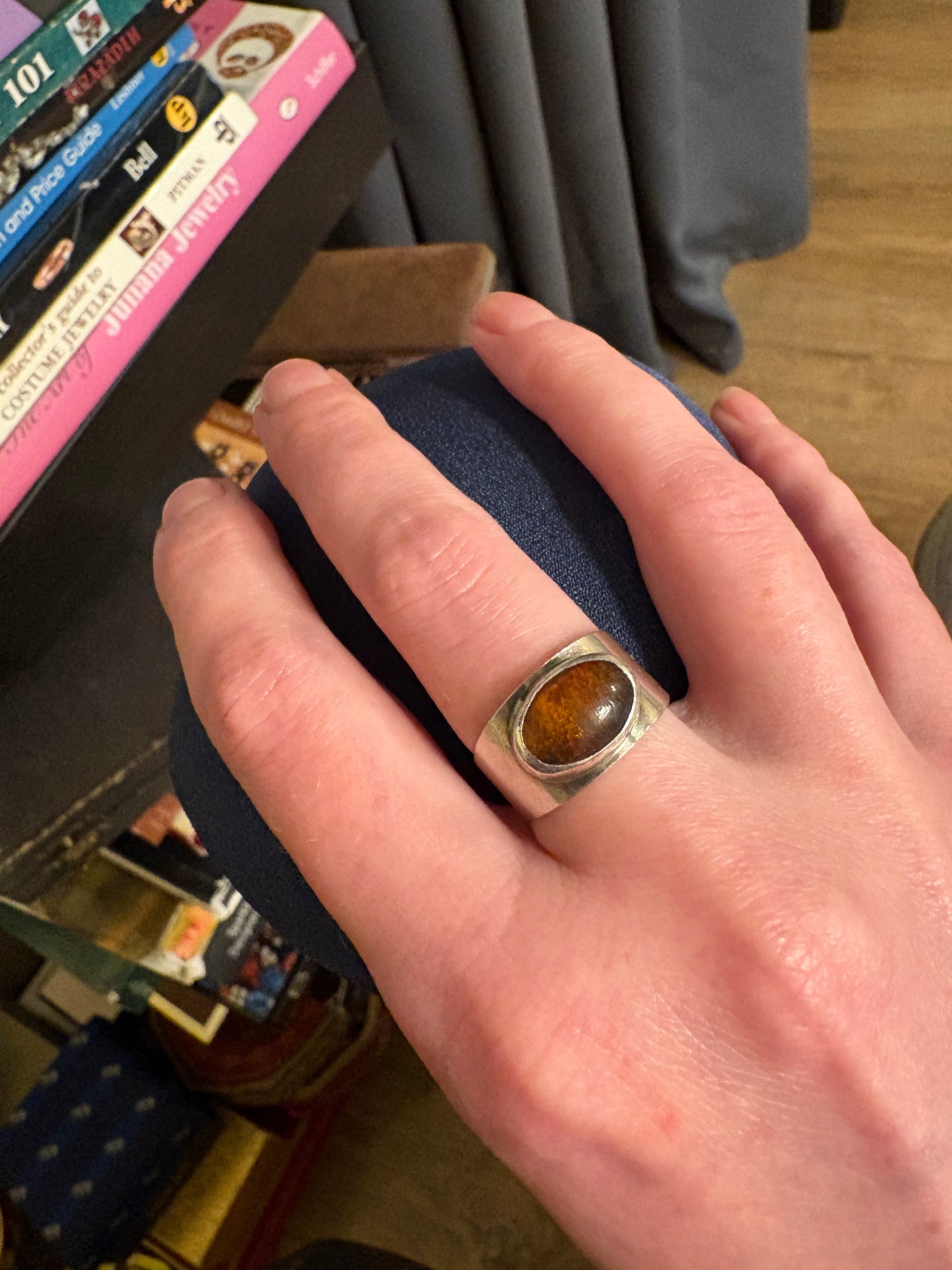 Anello Argento 835 e Ambra
