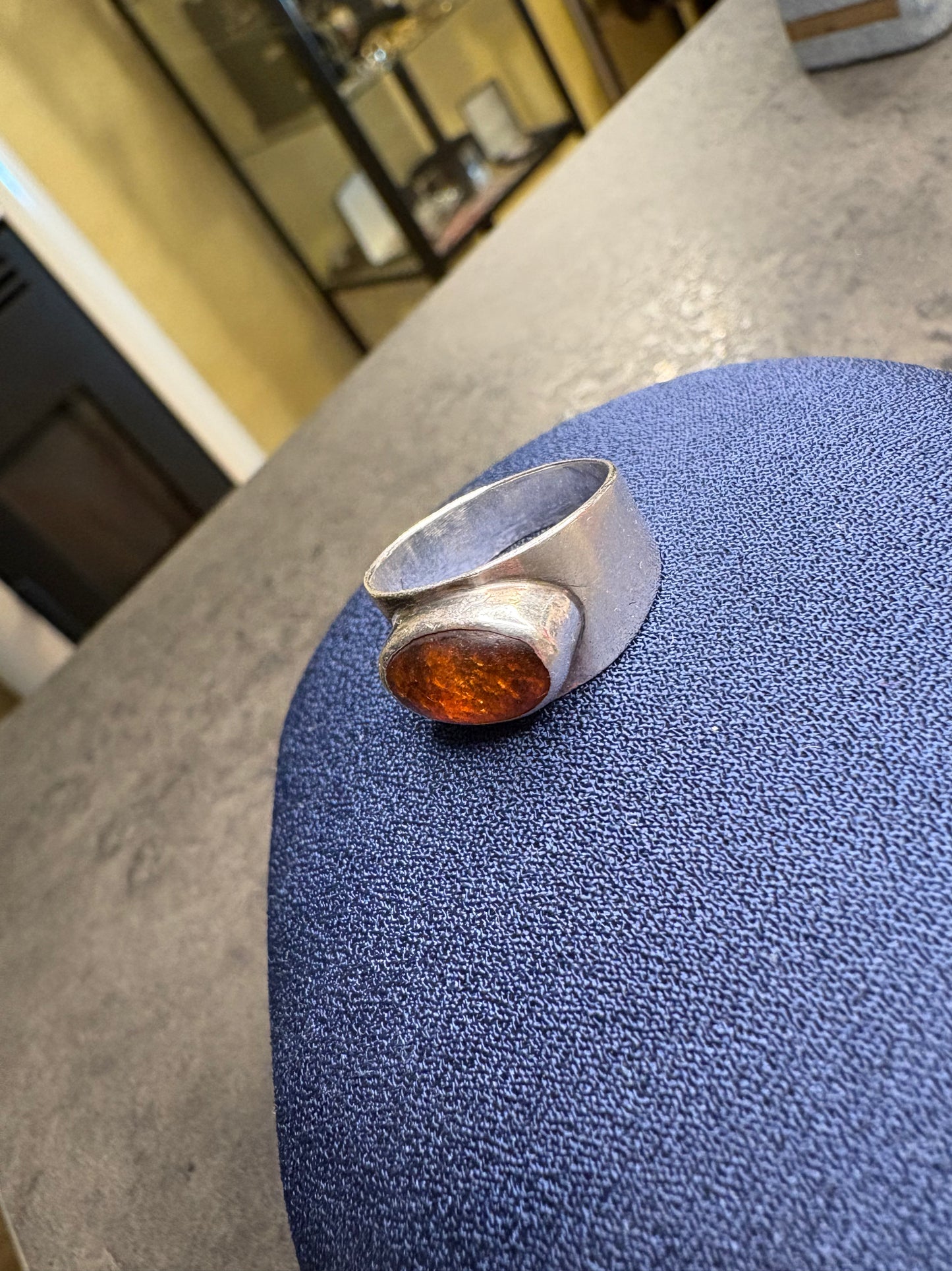 Anello Argento 835 e Ambra