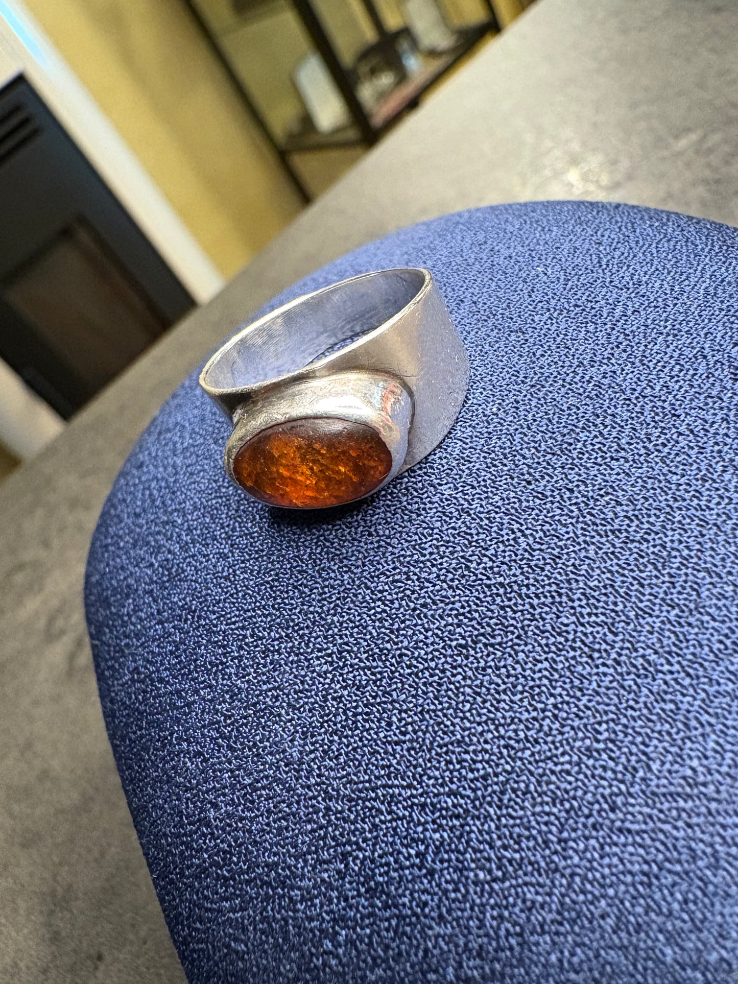 Anello Argento 835 e Ambra