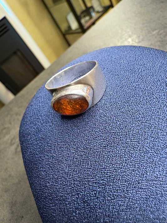 Anello Argento 835 e Ambra