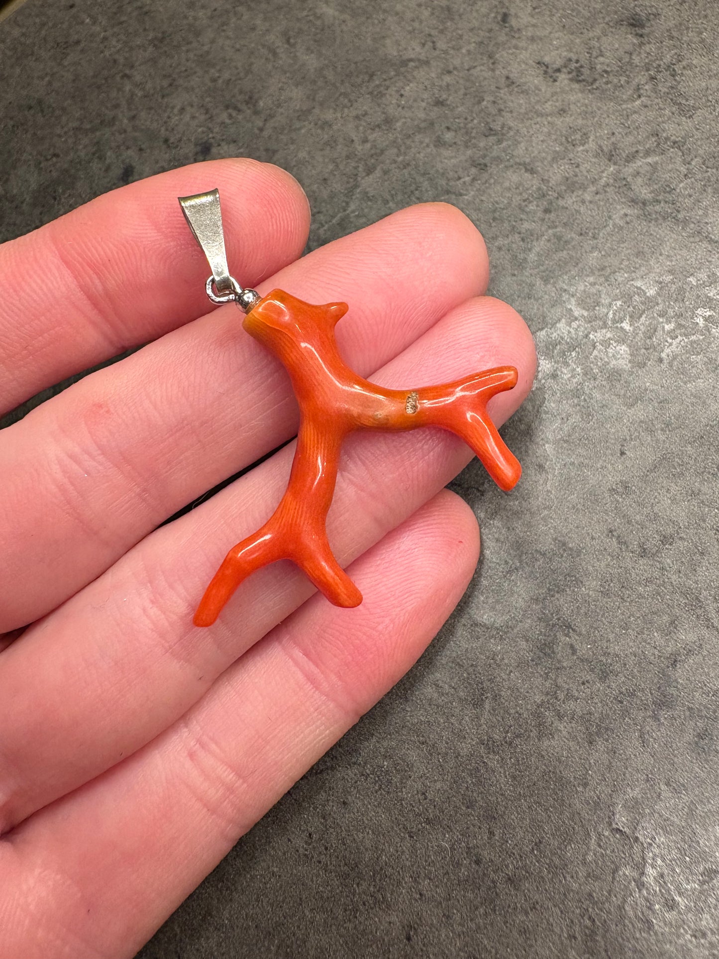 Pendente Corallo Argento 800