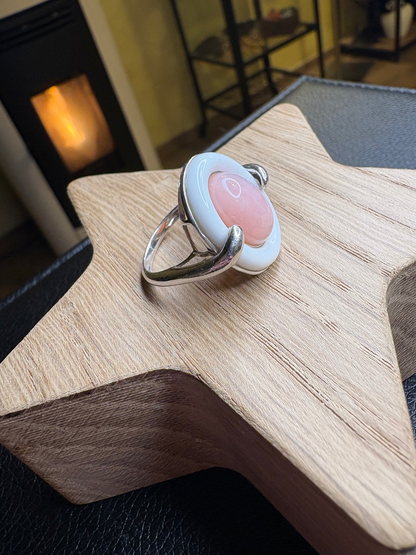 Anello Argento 925 e Quarzo rosa