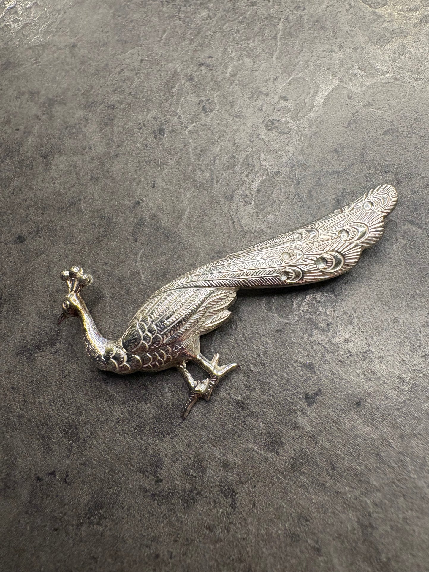 Spilla Pavone Argento