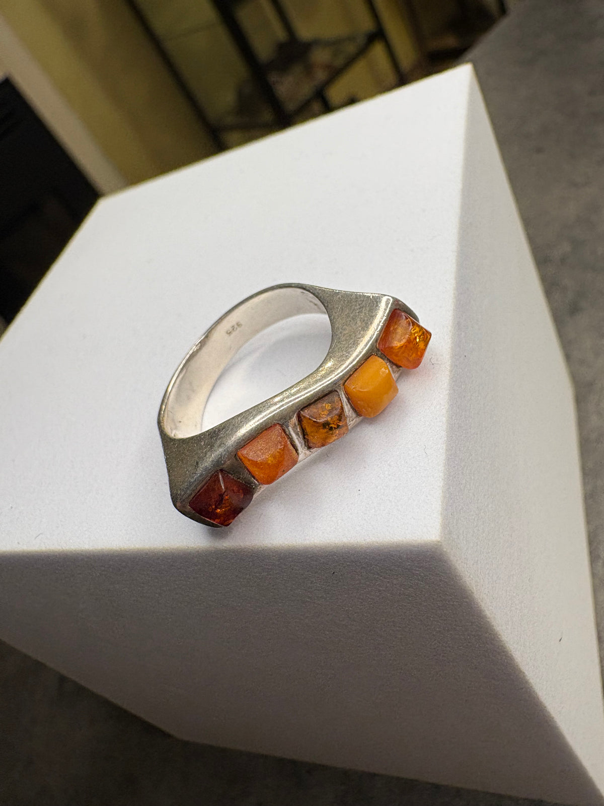Anello Argento 925 Ambra