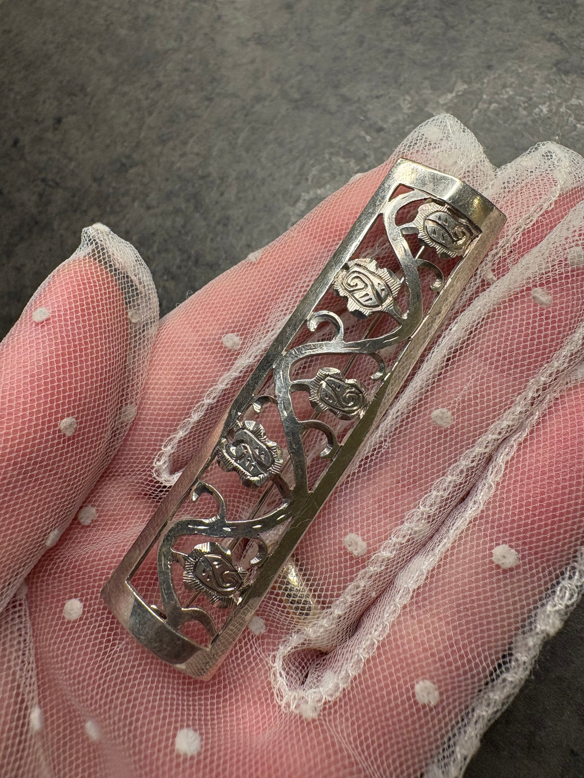 Brooch Handarbeit argento 800