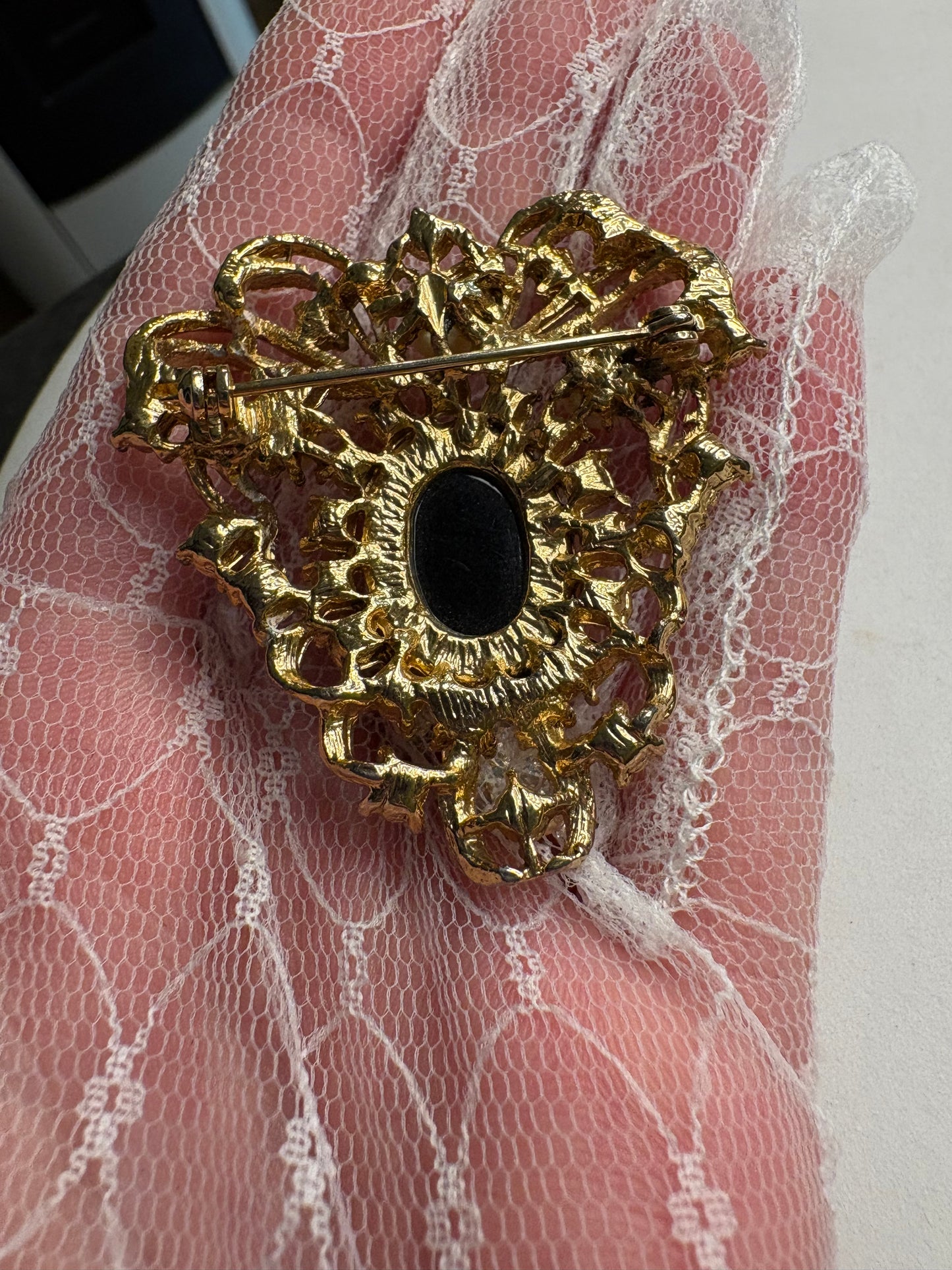 Spilla Cabochon Nero
