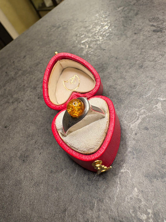 Anello Argento e Ambra