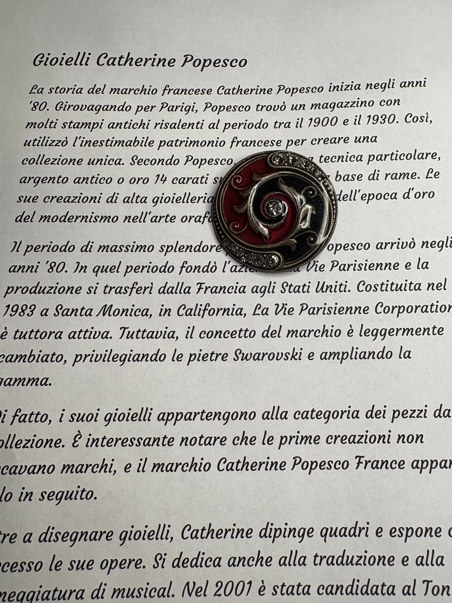 Spilla Catherine Popesco