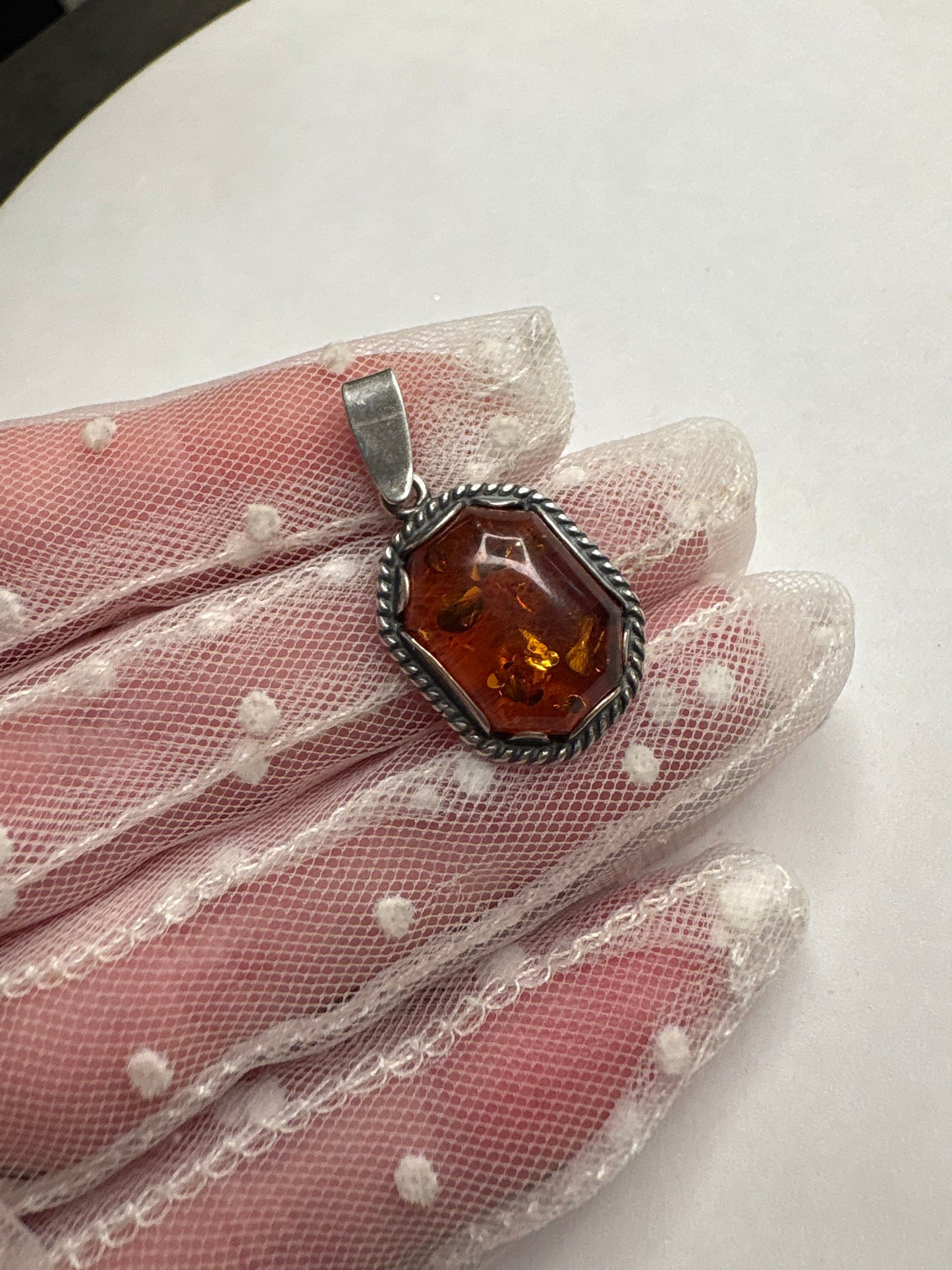 Pendente Argento e Ambra