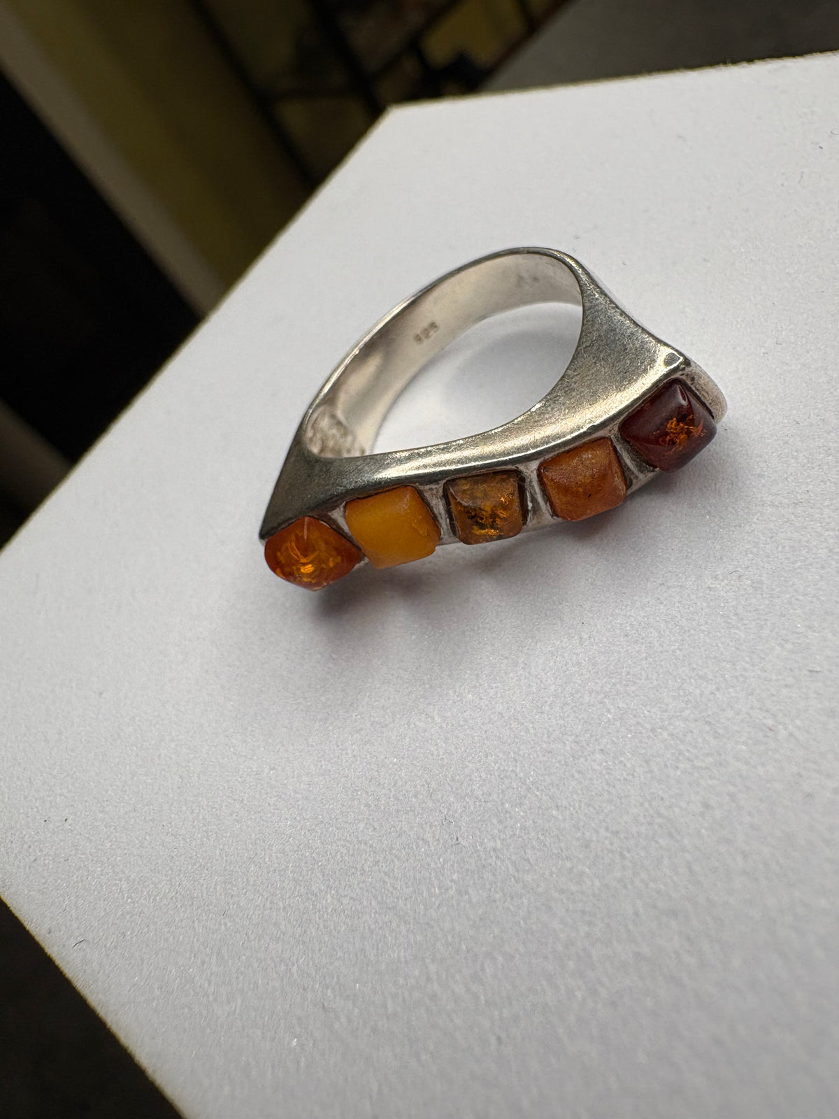 Anello Argento 925 Ambra