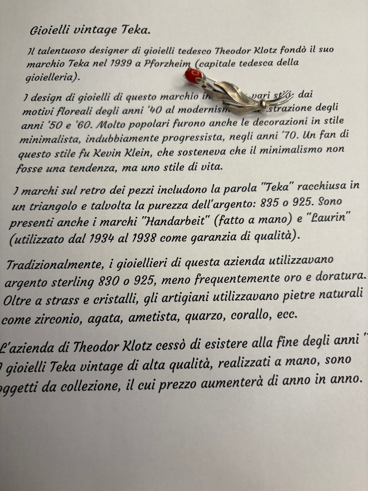Spilla Teka argento 835