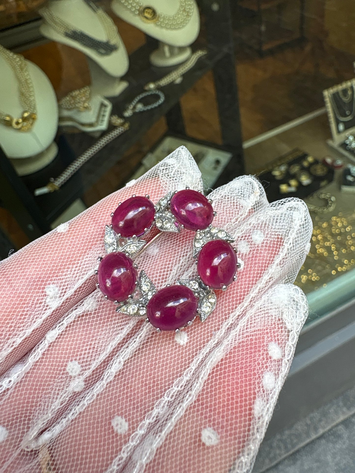 Spilla Cabochon fucsia