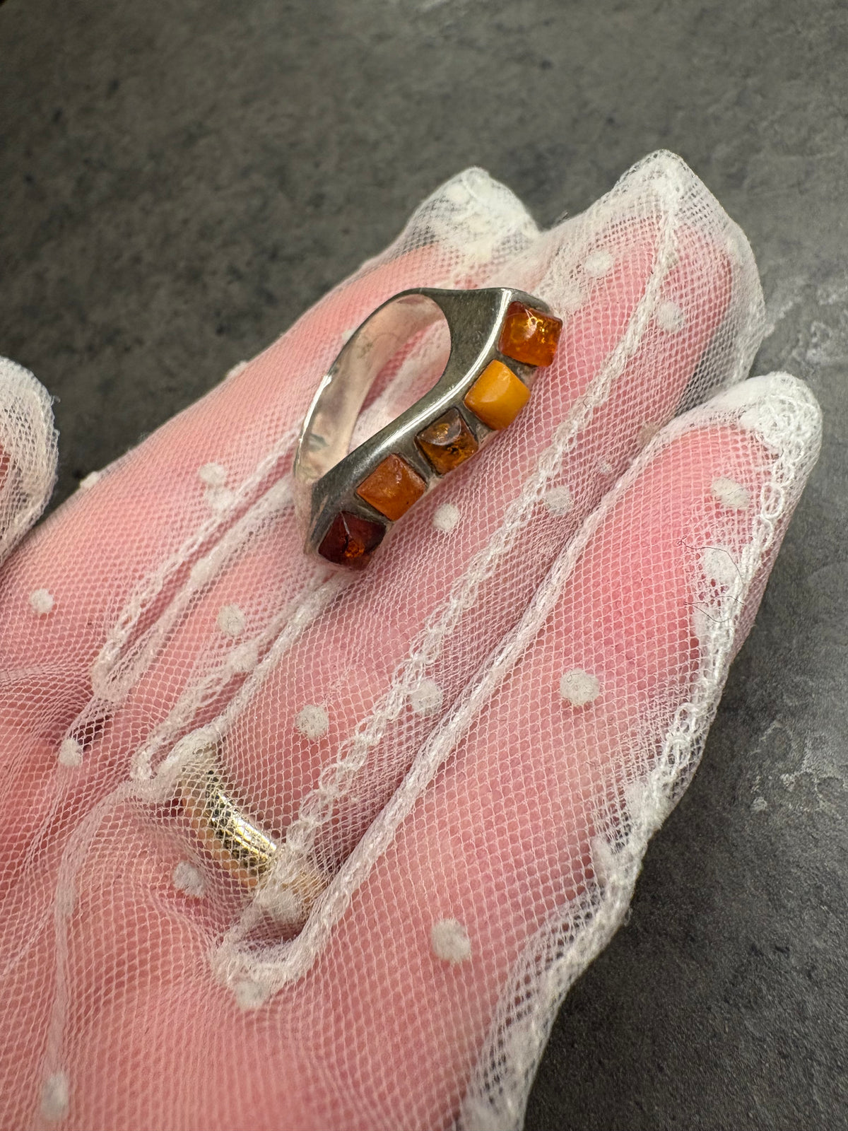 Anello Argento 925 Ambra