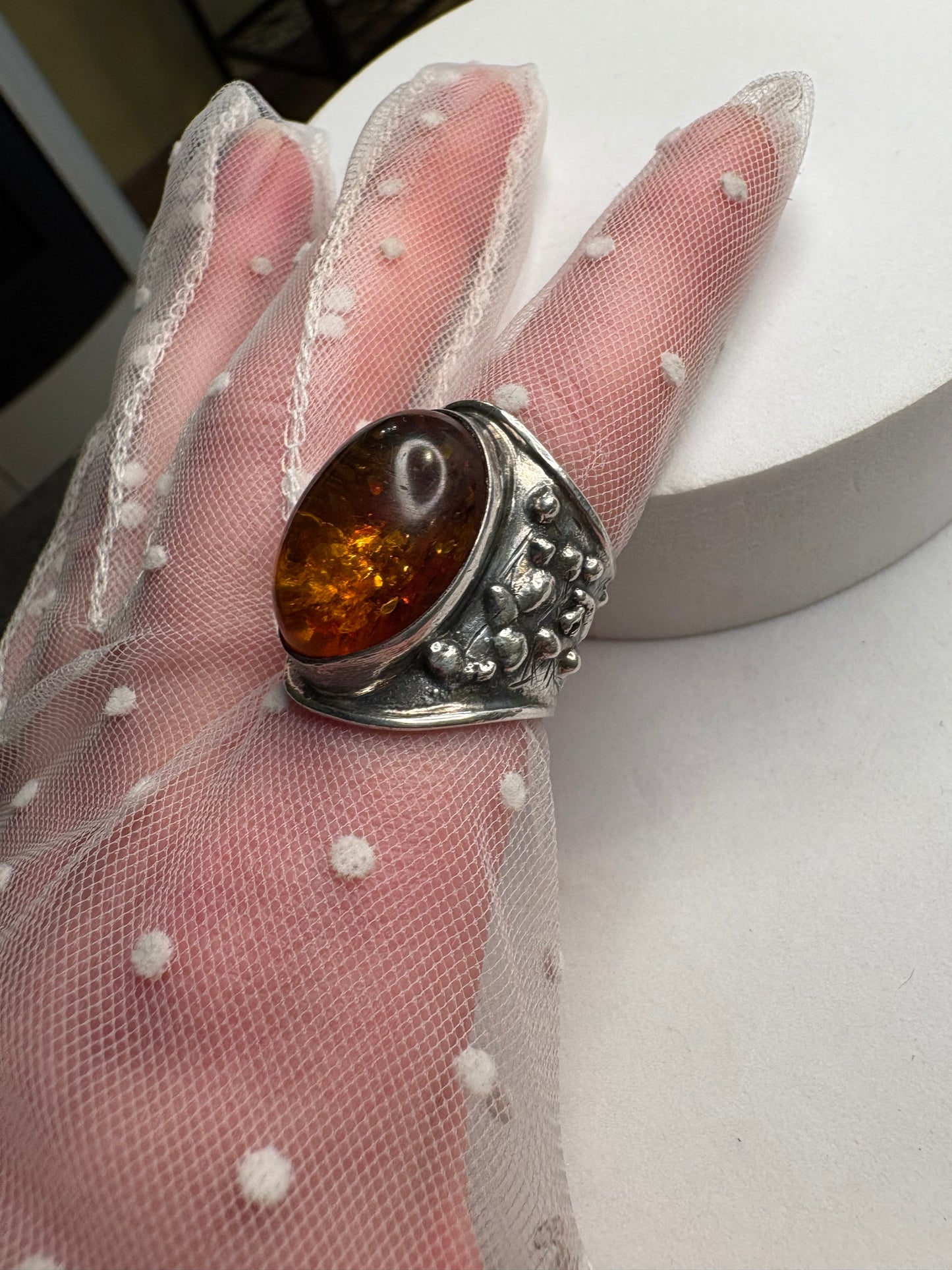 Anello Argento 925 e Ambra
