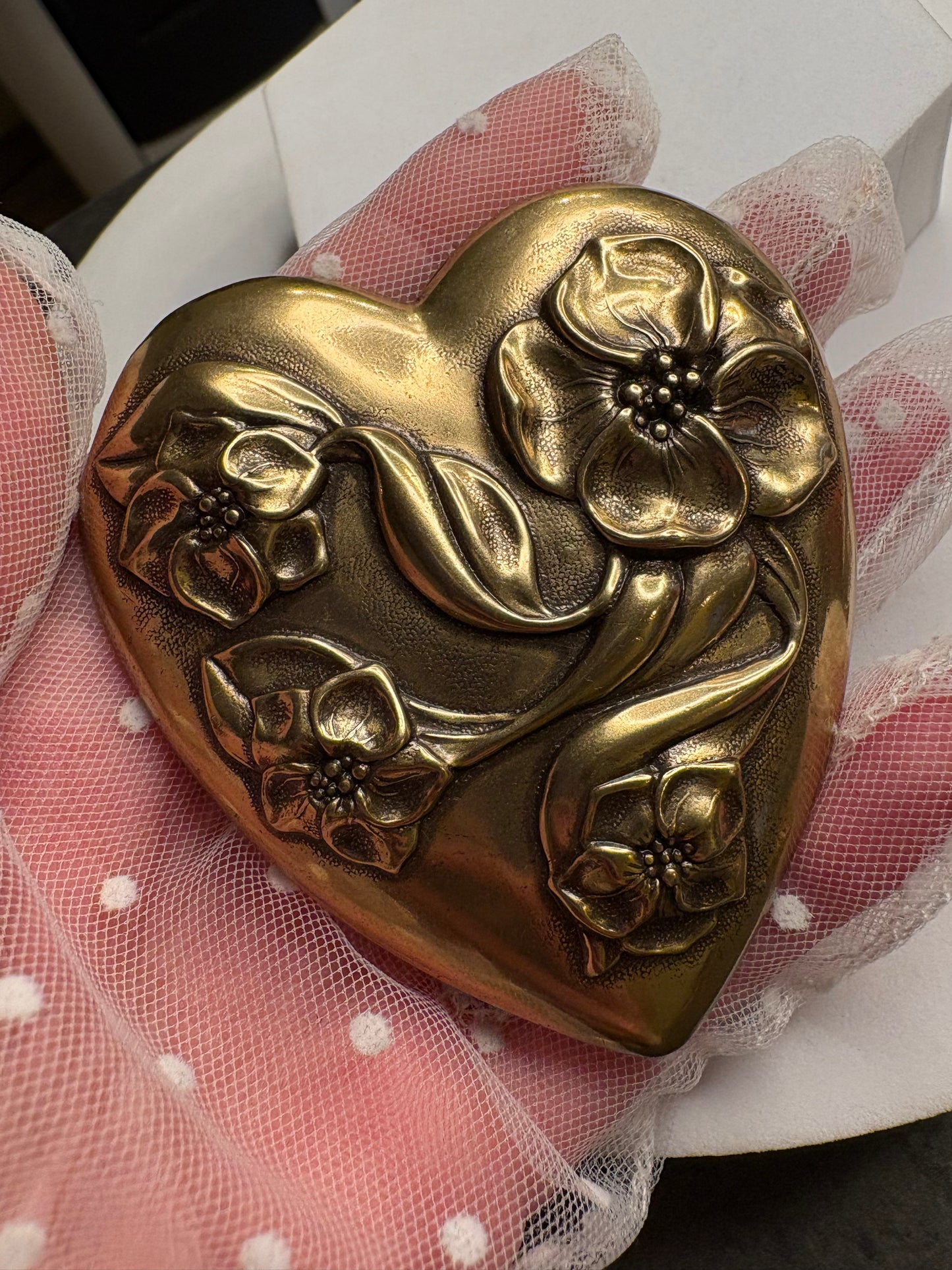 Spilla Cuore con Fiori
