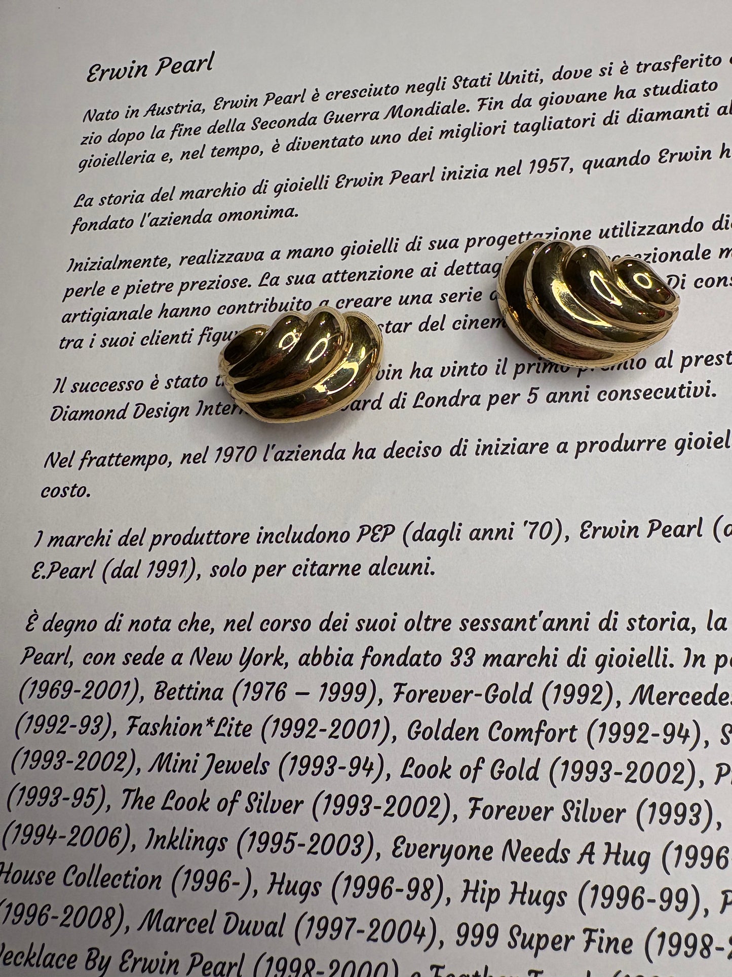 Orecchini a clip Erwin Pearl – timbro P.E.P.