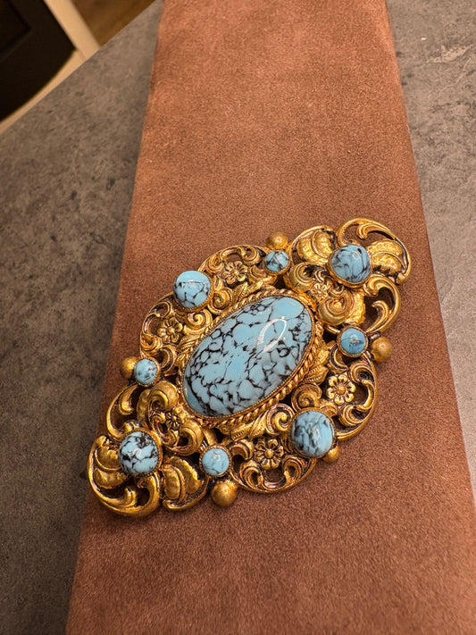 Spilla con vetro artistico