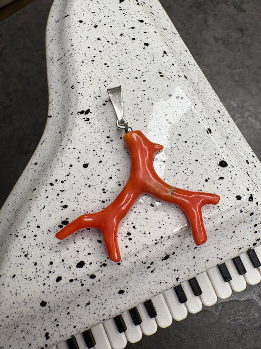 Pendente Corallo Argento 800