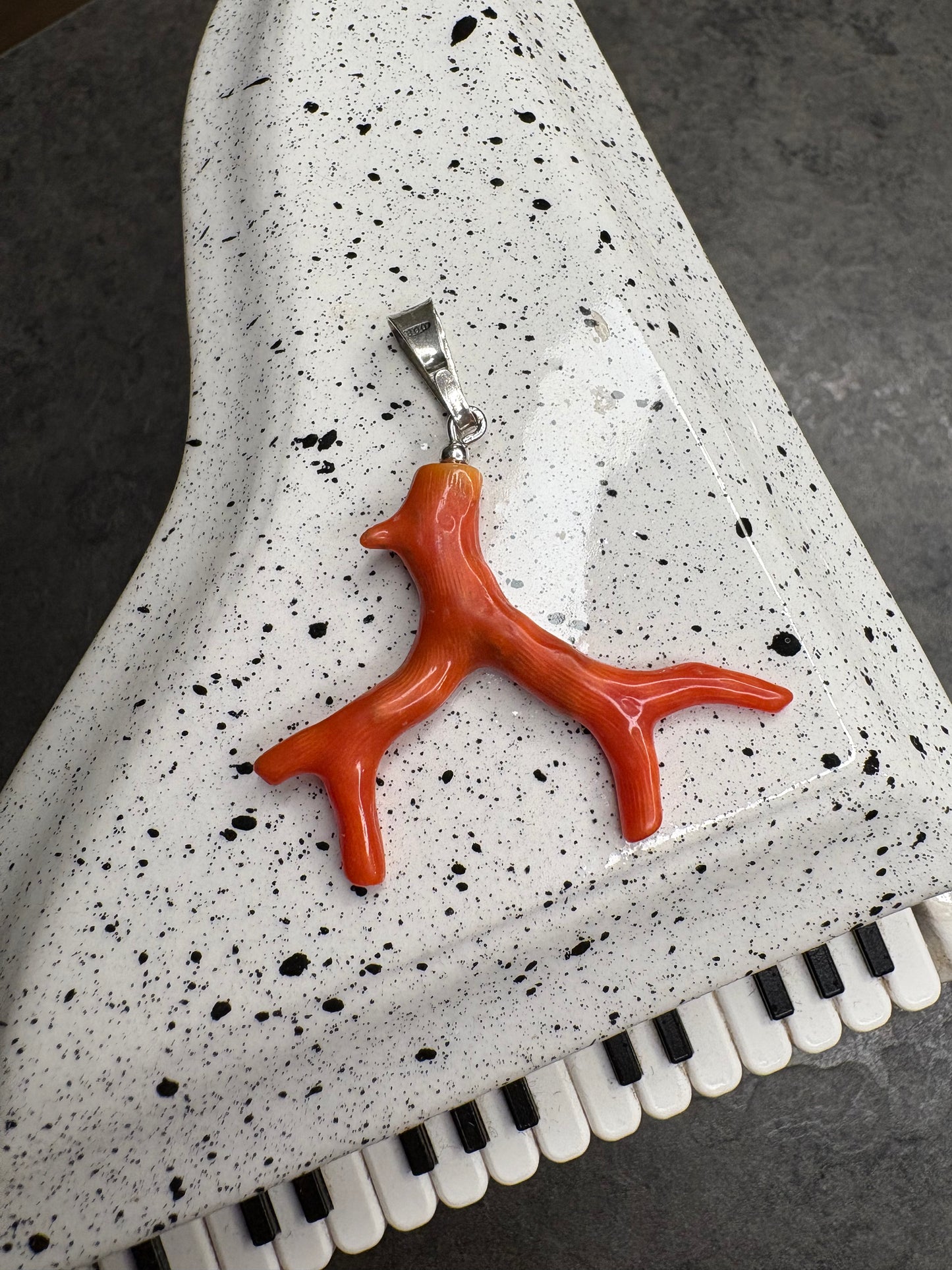 Pendente Corallo Argento 800