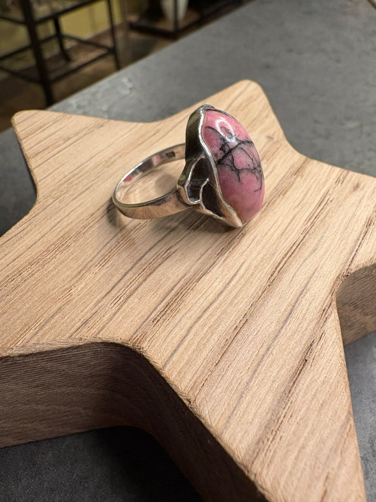 Anello Argento 835 e Rodonite