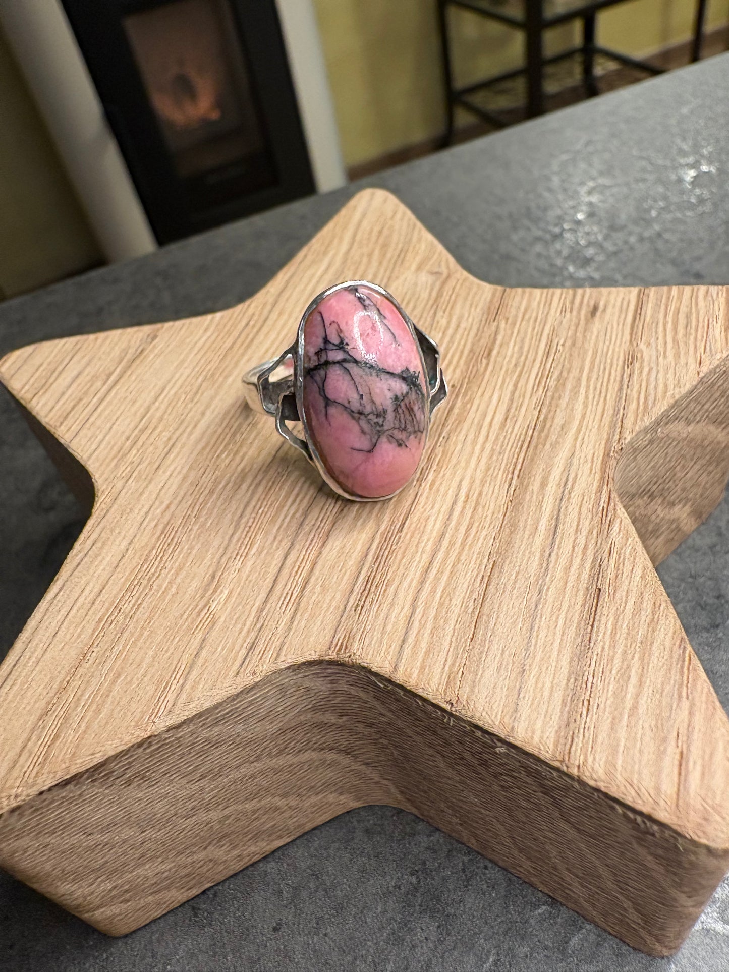 Anello Argento 835 e Rodonite