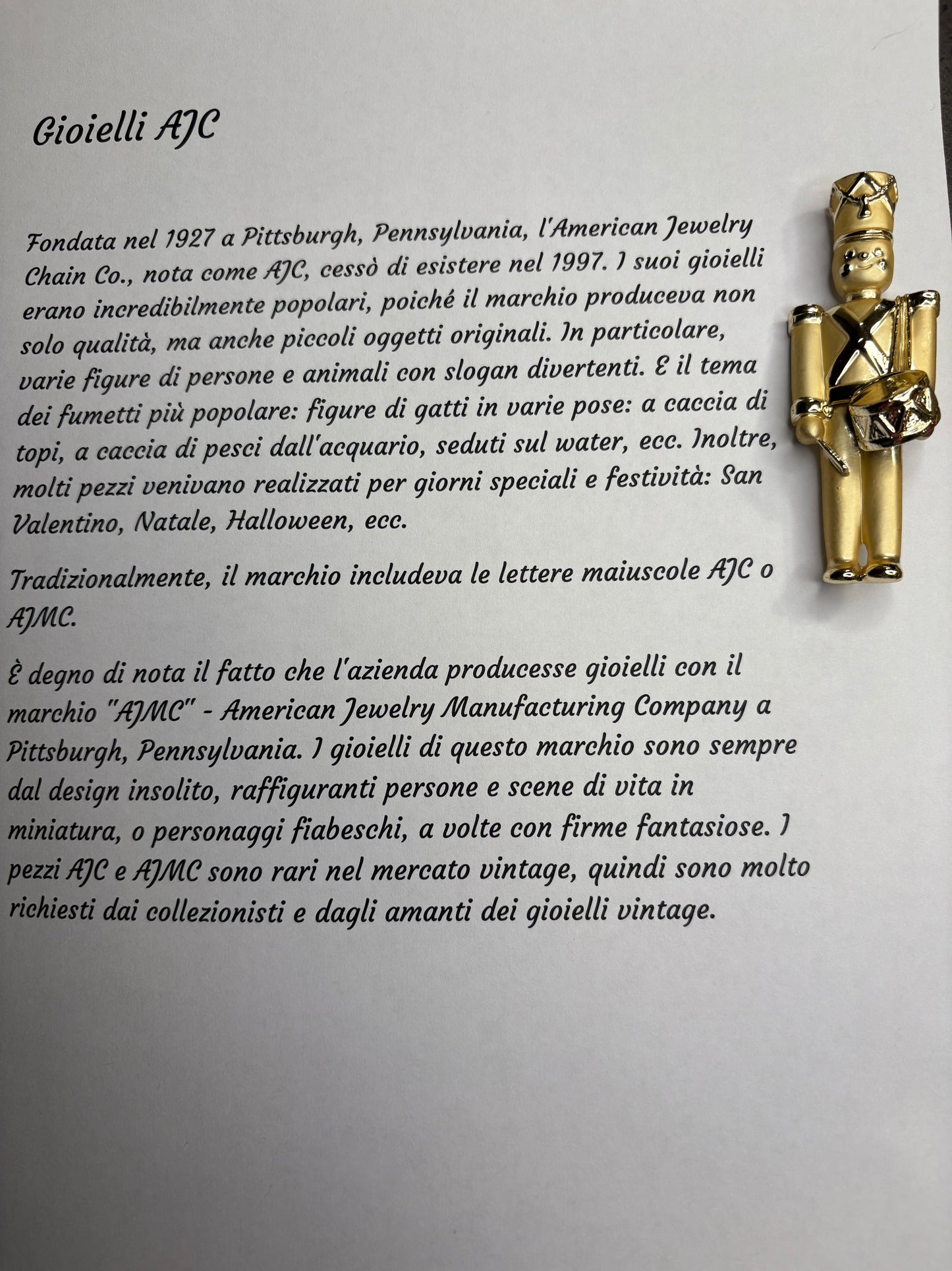 Spilla AJC “Soldatino”