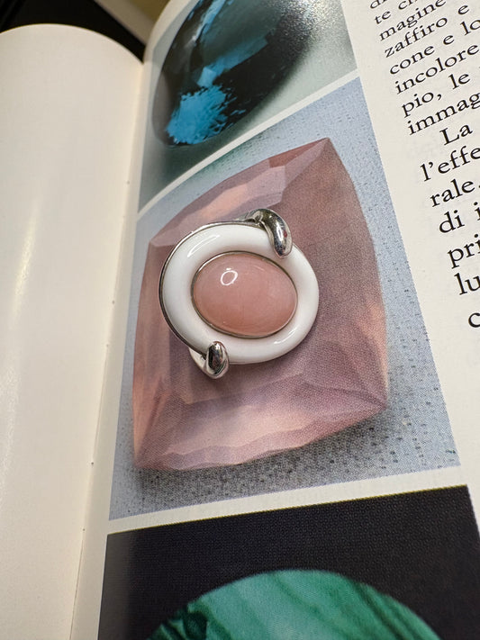 Anello Argento 925 e Quarzo rosa