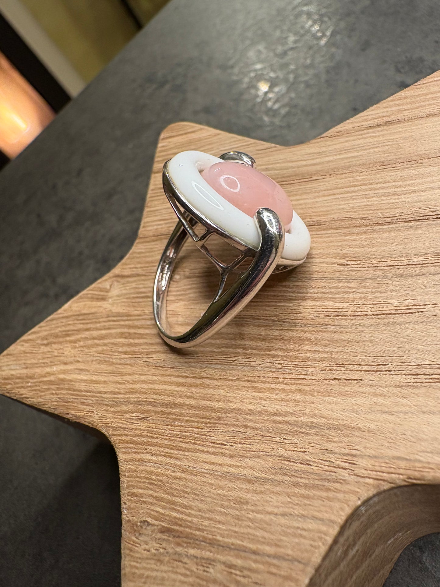 Anello Argento 925 e Quarzo rosa