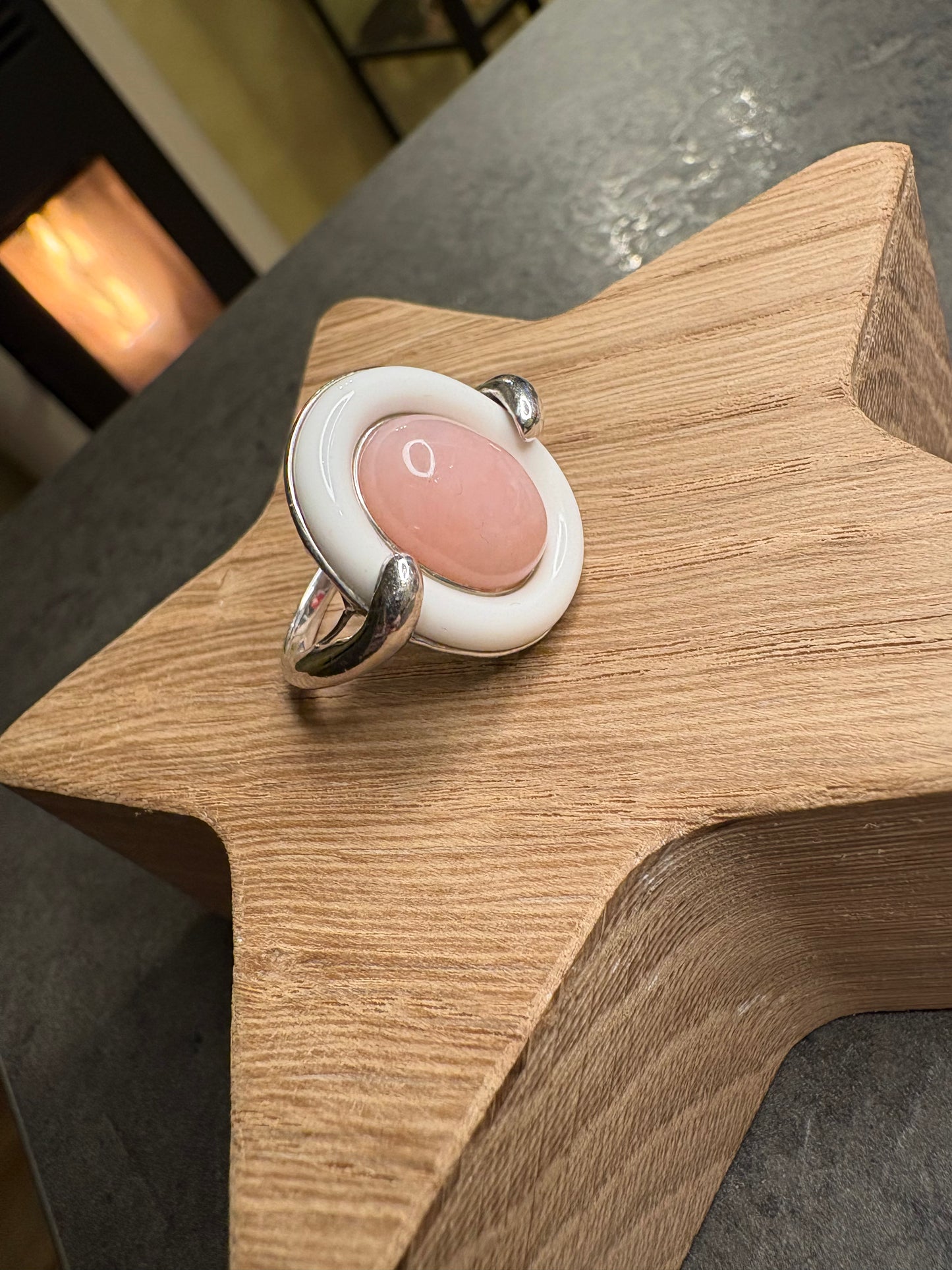 Anello Argento 925 e Quarzo rosa