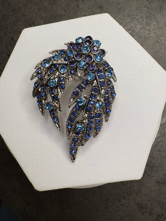 Spilla Cristalli blu