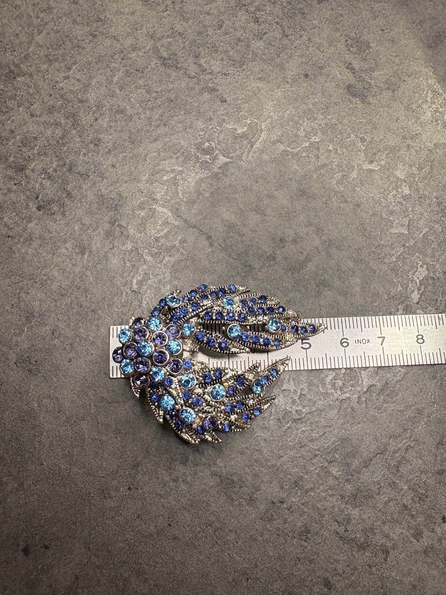 Spilla Cristalli blu