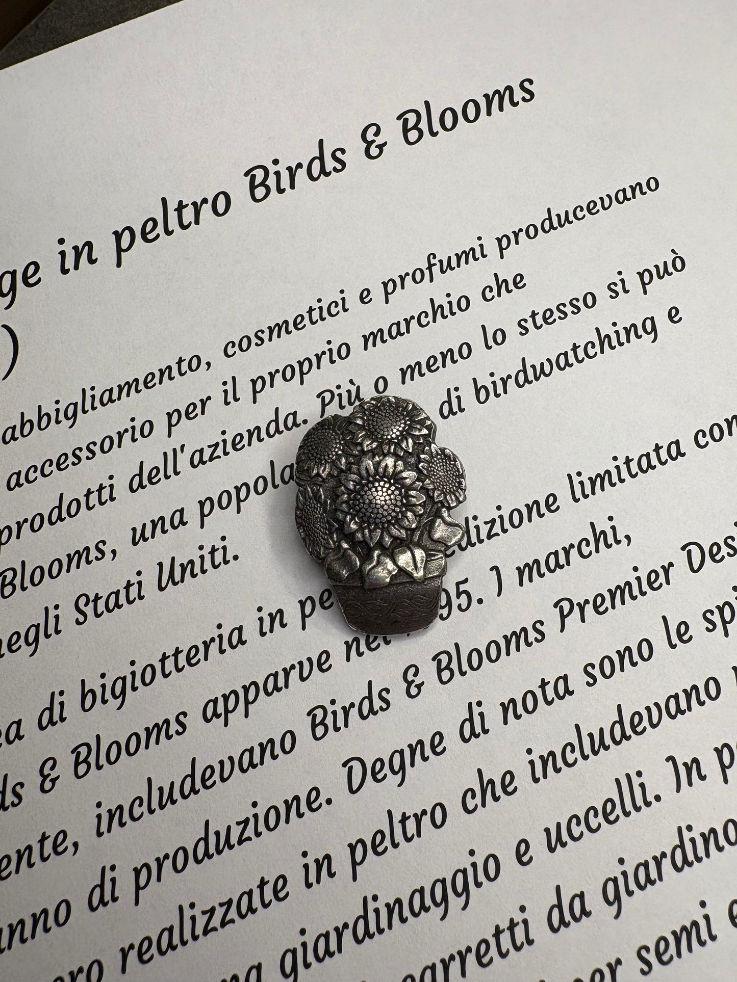 Spilla “Girasoli” Birds & Blooms – Limited Edition 2006